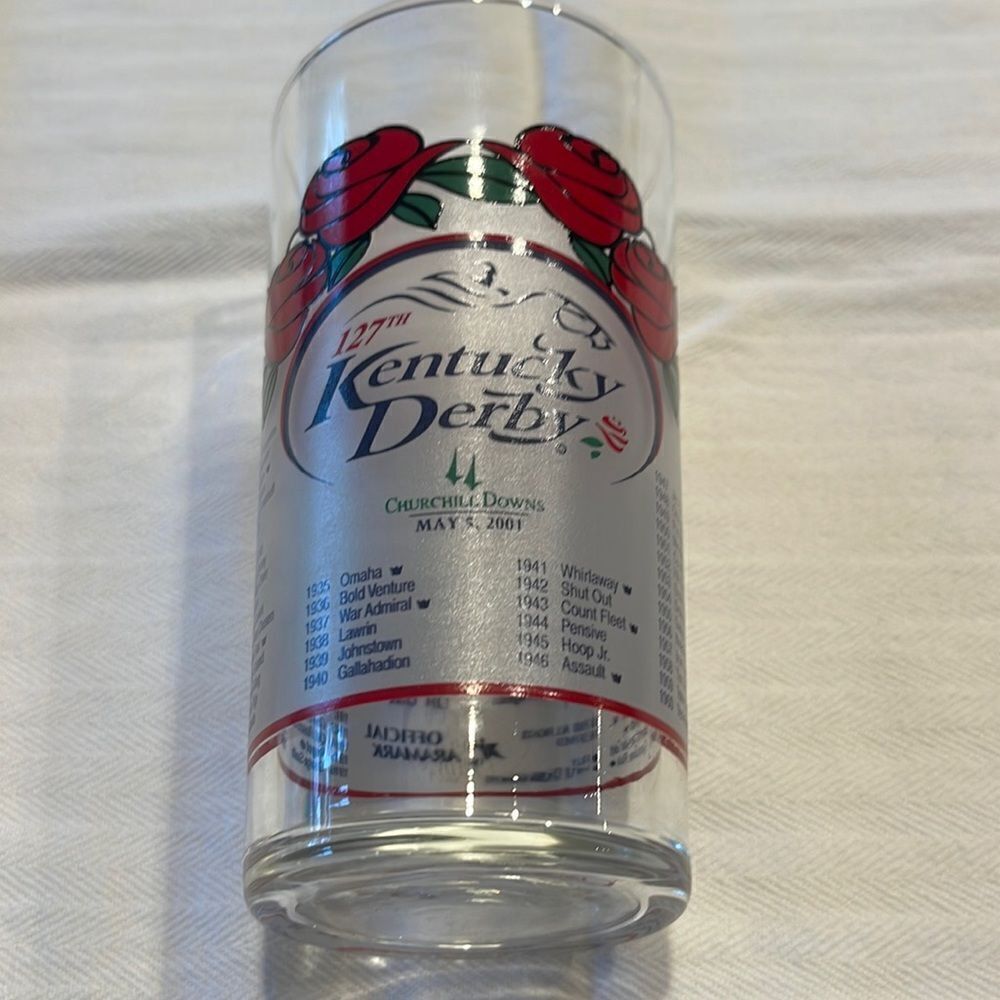 Kentucky derby 127th  Churchhill downs May 5, 2001 mint julep glass, official.